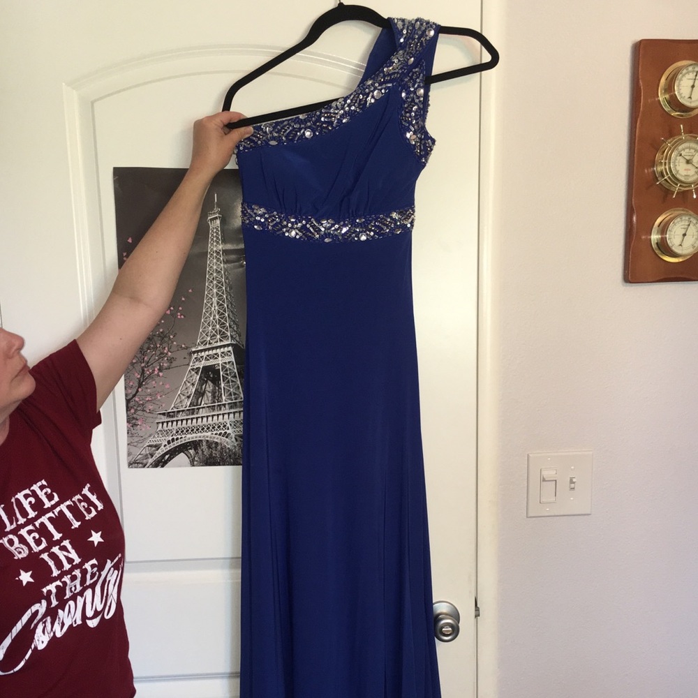 Royal Blue One Strap Prom Dress!